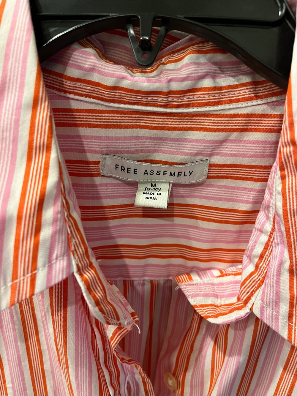 Striped Pink Tie-Waist Mini Shirt Dress - Picture 2 of 5